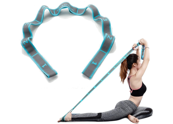 ヨガストレッチストラップ、脚開きストレッチバンド、ウエストストレッチバンド、9段階の強度、ヨガ、ダンス、体操、バレエ